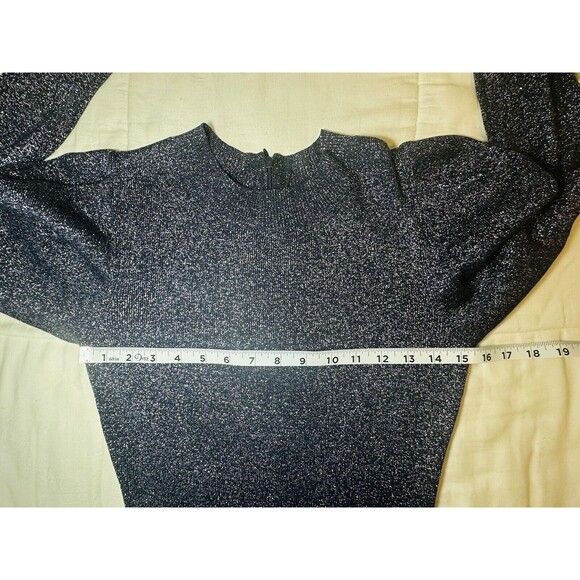 SACHIN & BABI Amelie Metallic Navy‎ Blue Knit Long Sleeve Dress SIZE SMALL - Picture 10 of 13